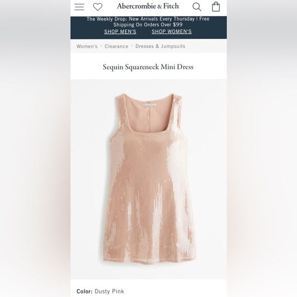 Abercrombie & Fitch Sequin Square neck Mini Dress Size Small. - Picture 14 of 14